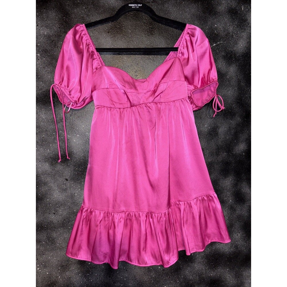 Sky to Moon Pink Coquette Mini Baby Doll Dress Women's Sz S Barbie core Party